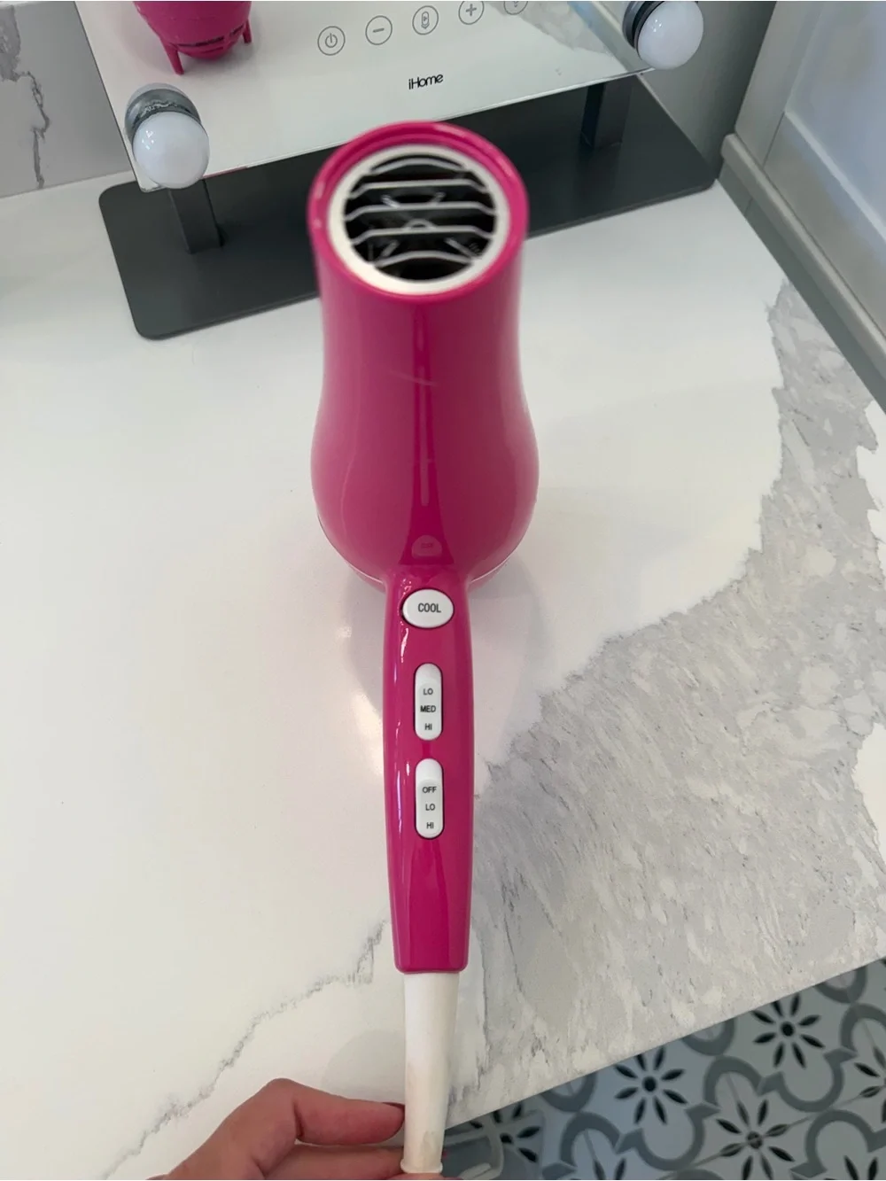 BaByliss Pink and White Nano Titanium Hair Dryer